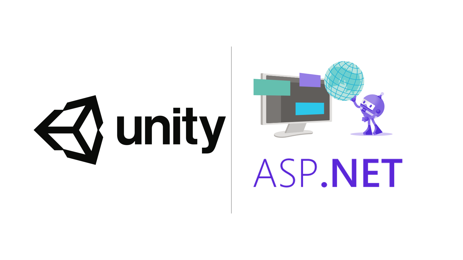 Unity logo and ASP.NET logo next to one another